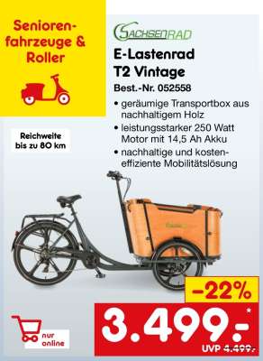 E-Lastenrad T2 Vintage