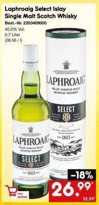 Laphroaig Select Islay Single Malt Scotch Whisky*