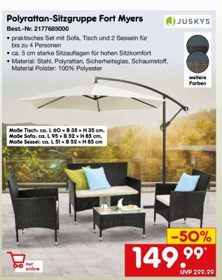Polyrattan-Sitzgruppe Fort Myers