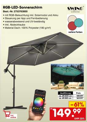 RGB-LED-Sonnenschirm