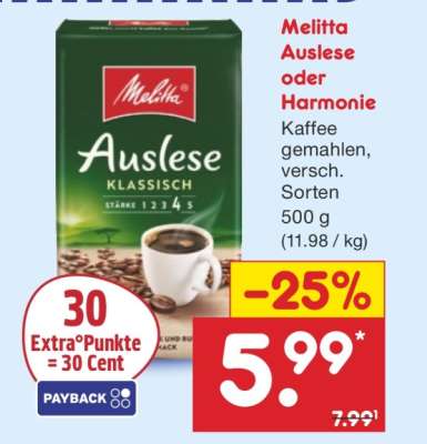 Melitta Auslese oder Harmonie