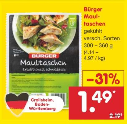 BÜRGER Maultaschen