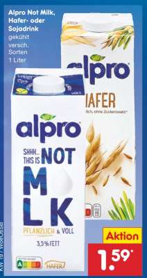 Alpro Not Milk, Hafer- oder Sojadrink