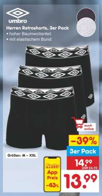 Herren Retroshorts, 3er Pack