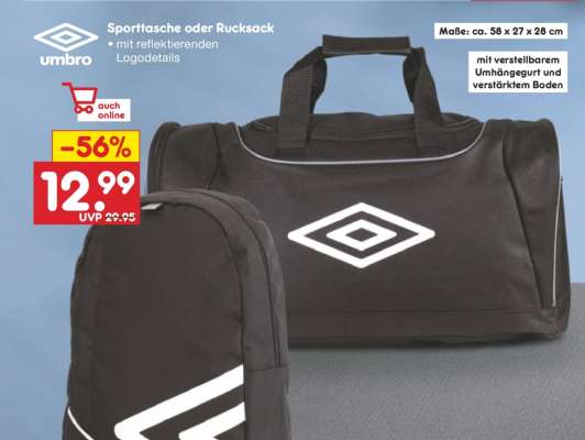 Sporttasche oder Rucksack