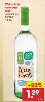 Weinschorle weiß oder rosé
