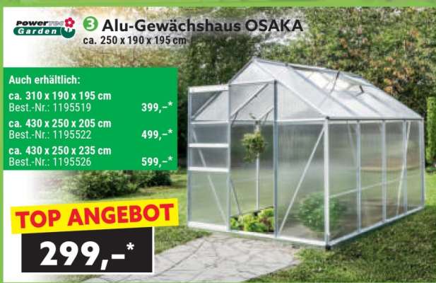 Alu-Gewächshaus OSAKA