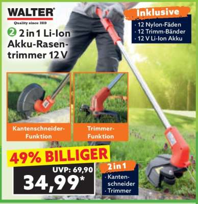 2 in 1 Li-Ion Akku-Rasentrimmer 12 V