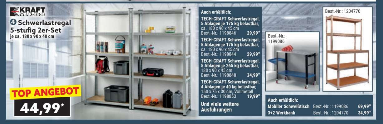 Schwerlastregal 5-stufig 2er-Set