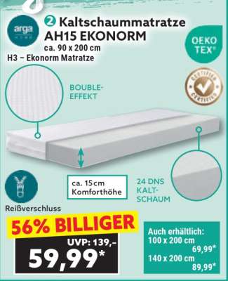Kaltschaummatratze AH15 EKONORM