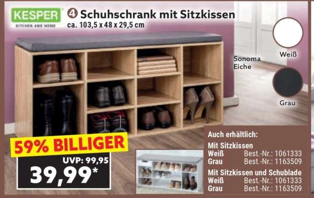 Schuhschrank mit Sitzkissen