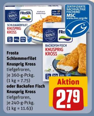 Frosta Schlemmerfilet Knusprig Kross oder Backofen Fisch Knusprig Kross