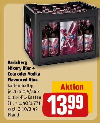 Karlsberg Mixery Bier + Cola oder Vodka Flavoured Blue
