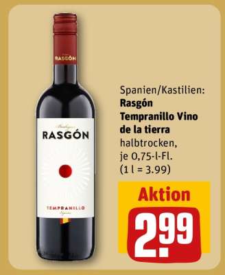 Rasgón Tempranillo Vino de la tierra