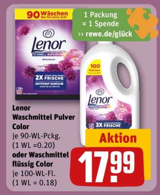 Lenor Waschmittel Pulver Color oder Waschmittel flüssig Color