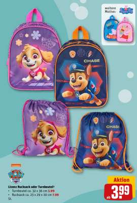 Lizenz Rucksack oder Turnbeutel