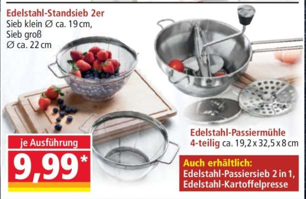 Edelstahl-Standsieb 2er