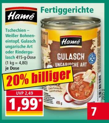 Tschechien – Weißer Bohneneintopf, Gulasch ungarische Art oder Rindergulasch