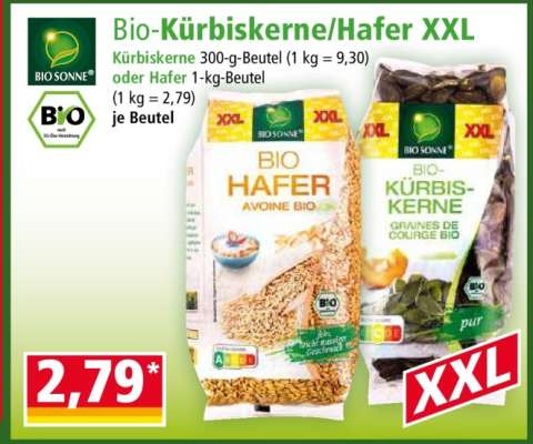 Bio-Kürbiskerne/Hafer XXL