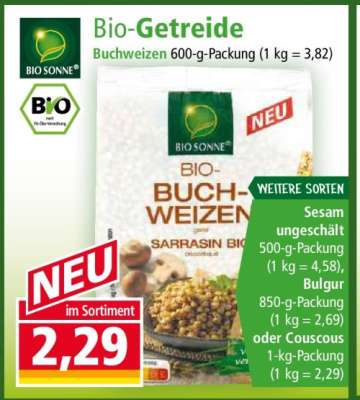 Bio-Getreide Buchweizen 600-g-Packung