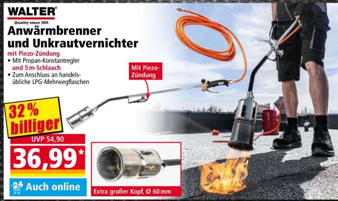 Anwärmbrenner und Unkrautvernichter