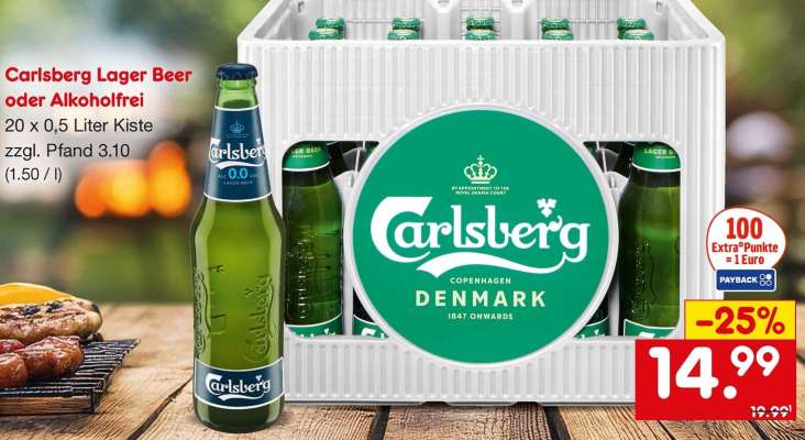 Carlsberg Lager Beer oder Alkoholfrei