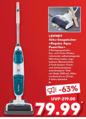 LEIFHEIT Akku-Saugwischer »Regulus Aqua PowerVac«