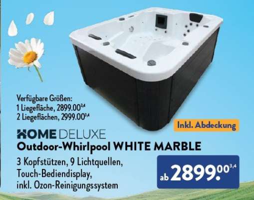 HOME DELUXE Outdoor-Whirlpool WHITE MARBLE