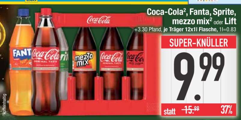 Coca-Cola, Fanta, Sprite, mezzo mix oder Lift