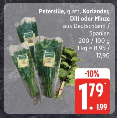 Petersilie, Koriander, Dill oder Minze