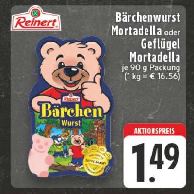 Bärchenwurst Mortadella oder Geflügel Mortadella