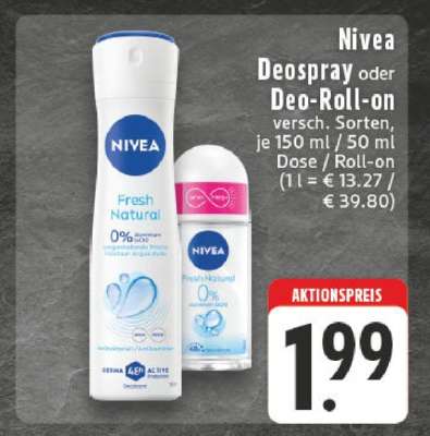 Nivea Deospray oder Deo-Roll-on