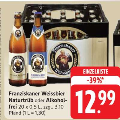 Franziskaner Weissbier Naturtrüb oder Alkoholfrei