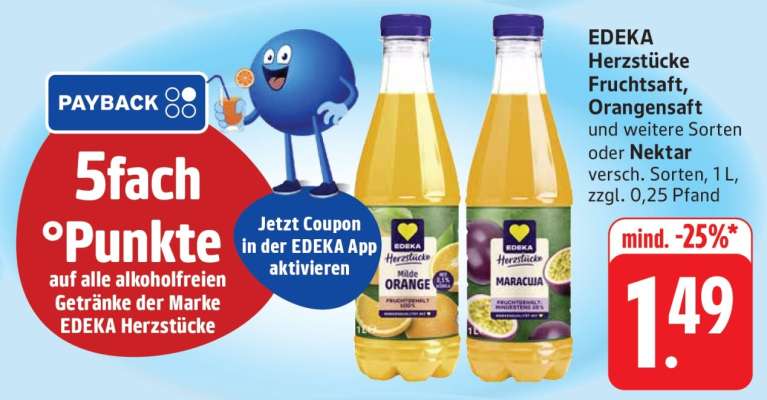 EDEKA Herzstücke Fruchtsaft, Orangensaft