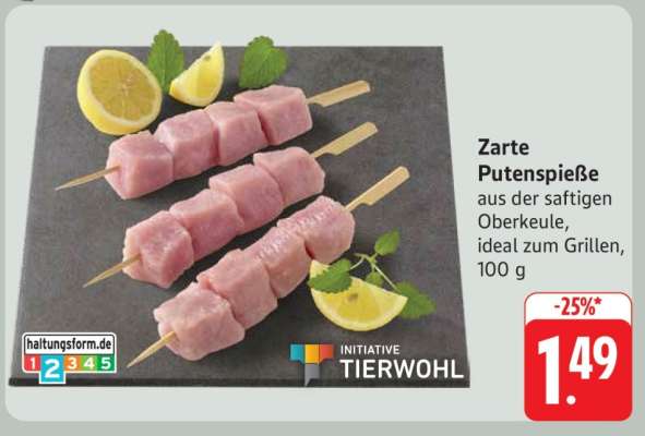 Zarte Putenspieße