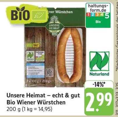 Unsere Heimat – echt & gut Bio Wiener Würstchen
