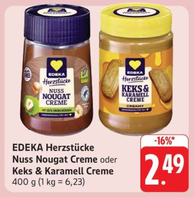 EDEKA Herzstücke Nuss Nougat Creme oder Keks & Karamell Creme