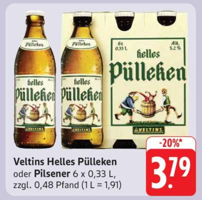 Veltins Helles Pülleken oder Pilsener