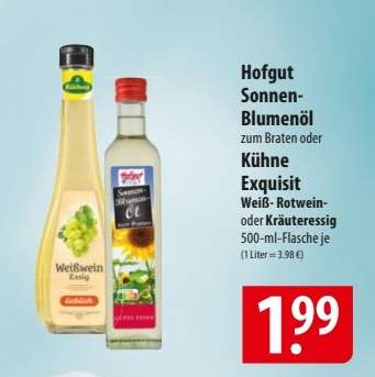 Hofgut Sonnenblumenöl oder Kühne Exquisit Essig