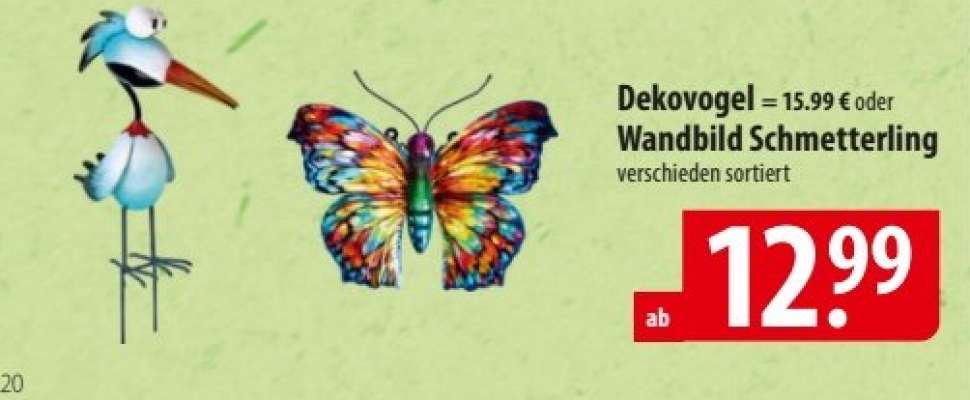 Dekovogel oder Wandbild Schmetterling