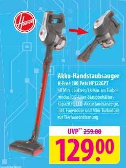Akku-Handstaubsauger H-Free 100 Pets HF122GPT