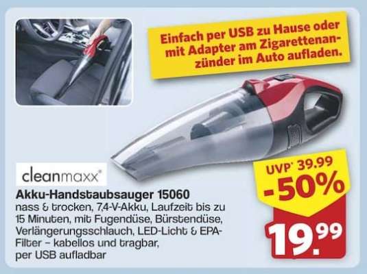 cleanmaxx Akku-Handstaubsauger 15060