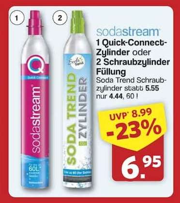 SodaStream Quick-Connect-Zylinder oder Schraubzylinder Füllung