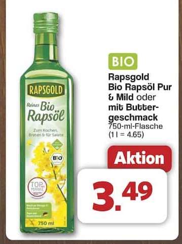 Rapsgold Bio Rapsöl Pur & Mild