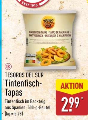 TESOROS DEL SUR Tintenfisch-Tapas