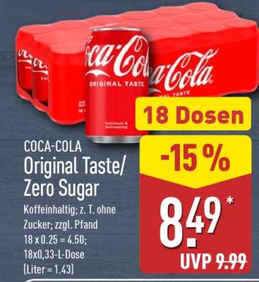 COCA-COLA original taste/zero sugar