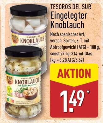 TESOROS DEL SUR Eingelegter Knoblauch