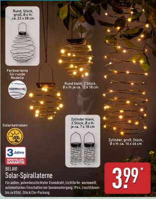 BELAVI Solar-Spirallaterne