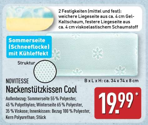 NOVITESSE Nackenstützkissen Cool