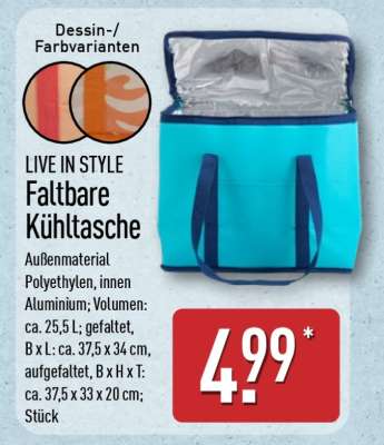 LIVE IN STYLE Faltbare Kühltasche